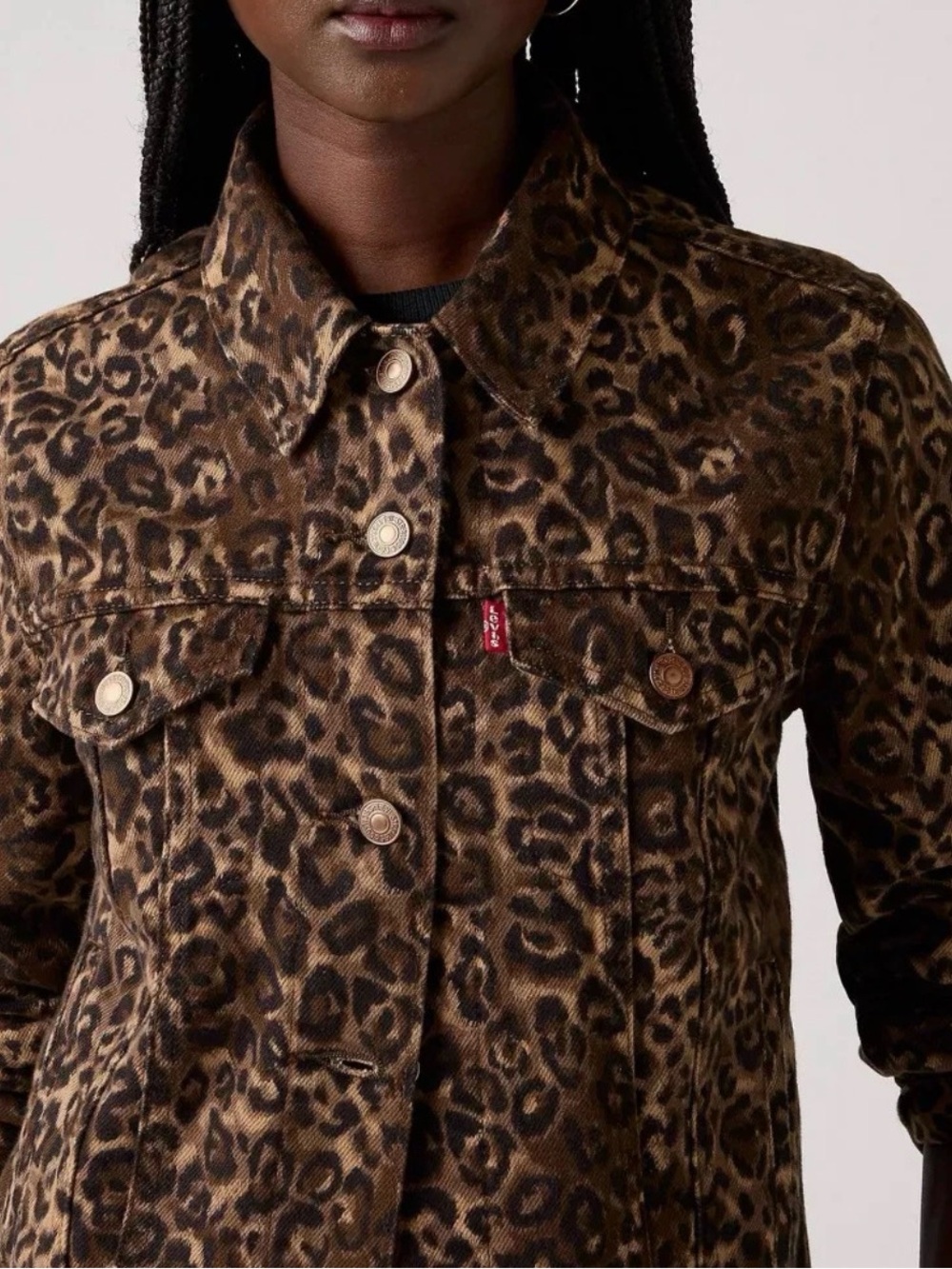 Levi's Women's Original Leopard Print Trucker Jacket - Cat Eyes M - Picture 1 of 3